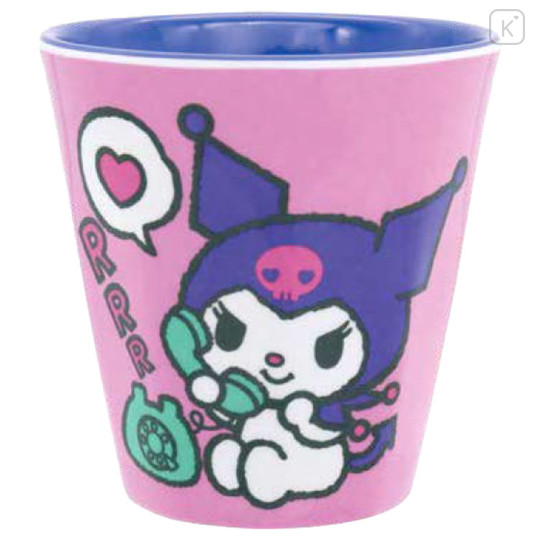 Japan Sanrio Melamine Tumbler - Kuromi / Calling Pink Purple - 1