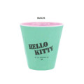 Japan Sanrio Melamine Tumbler - Hello Kitty / Hug Green Pink - 2