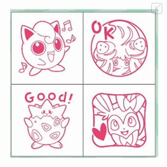 Japan Pokemon Mini Stamp Chop - Sylveon & Jigglypuff & Alcremie / Fairy Monsters - 2