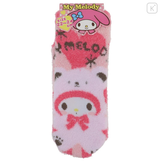 Japan Sanrio Fluffy Socks - My Melody / Bear - 1