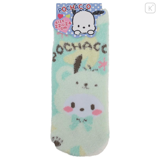 Japan Sanrio Fluffy Socks - Pochacco / Bear - 1