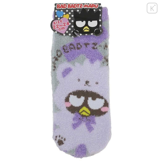 Japan Sanrio Fluffy Socks - Bad Badtz-maru / Bear - 1