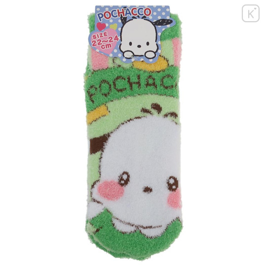 Japan Sanrio Fluffy Socks - Pochacco / Hug Me - 1