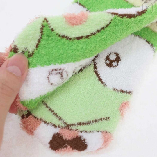 Japan Sanrio Fluffy Socks - Keroppi / Hug Me - 2