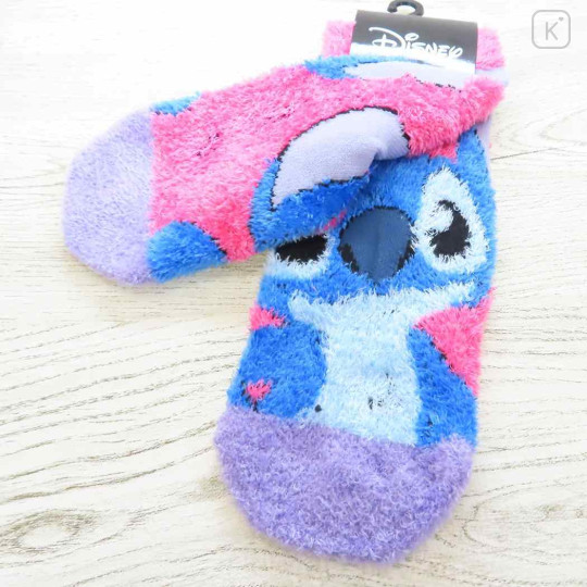 Japan Disney Fluffy Socks - Stitch / Pink - 2