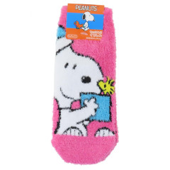 Japan Peanuts Fluffy Socks - Snoopy / Christmas Pink Blue