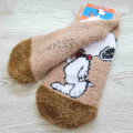 Japan Peanuts Fluffy Socks - Snoopy / Light Brown Coffee - 2