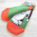 Japan Peanuts Fluffy Socks - Snoopy / Christmas Santa Green Orange - 2