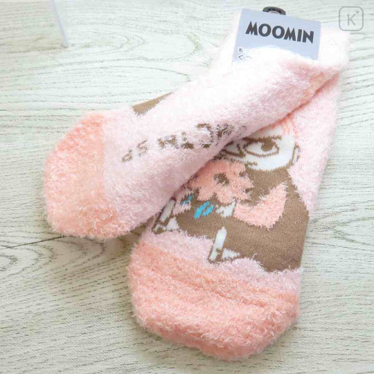 Japan Moomin Fluffy Socks - Little My / Light Pink - 2