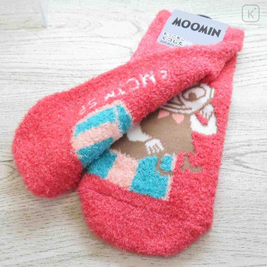 Japan Moomin Fluffy Socks - Little My / Cherry Pink - 2