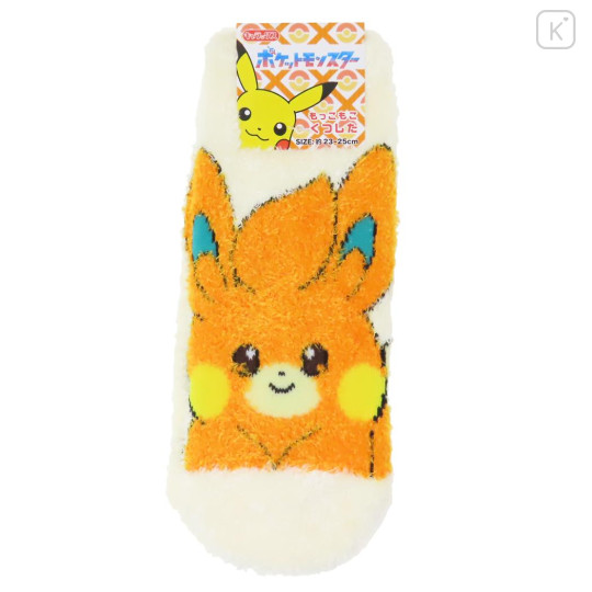 Japan Pokemon Fluffy Socks - Pawmi / Beige - 1