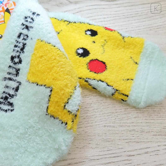 Japan Pokemon Fluffy Socks - Pikachu / Blue - 2