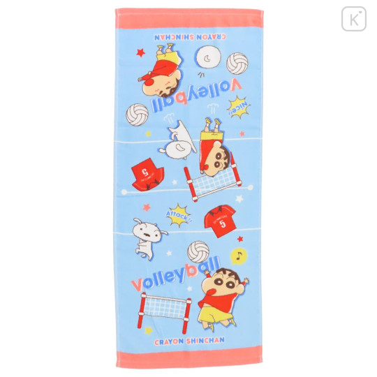 Japan Crayon Shin-chan Face Towel - Shinnosuke Nohara & Shiro / Sky Blue - 1