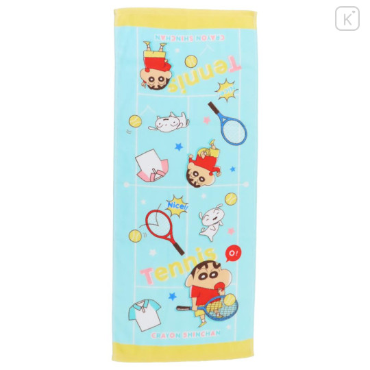 Japan Crayon Shin-chan Face Towel - Shinnosuke Nohara & Shiro / Light Blue - 1