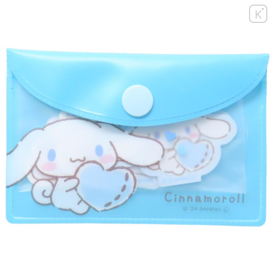 Japan Sanrio Flake Sticker Set & Case - Cinnamoroll / Hug Heart - 1