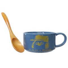 Japan Peanuts Ceramic Soup Mug & Spoon Set - Snoopy & Brother Olaf