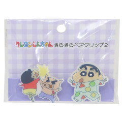 Japan Crayon Shin-chan Acrylic Clip Set - Shinnosuke Nohara / Pajama Glitter