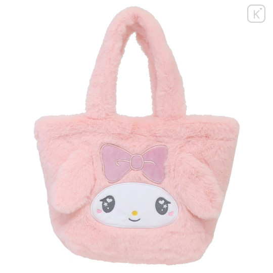 Japan Sanrio Fluffy Fur Handbag - My Melody / Heart Eyes - 1