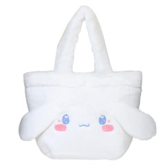 Japan Sanrio Fluffy Fur Handbag - Cinnamoroll / Heart Eyes