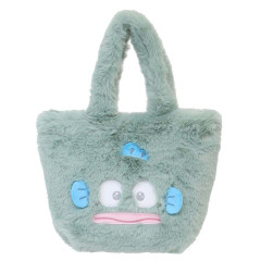 Japan Sanrio Fluffy Fur Handbag - Hangyodon / Heart Eyes