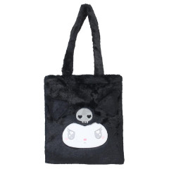 Japan Sanrio Fluffy Fur Tote Bag - Kuromi / Heart Eyes