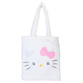 Japan Sanrio Fluffy Fur Tote Bag - Hello Kitty / Heart Eyes - 1