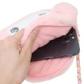 Japan Sanrio Face Pochette Shoulder Bag - My Melody / Fluffy Heart Eyes - 3