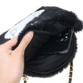 Japan Sanrio Face Pochette Shoulder Bag - Kuromi / Fluffy Heart Eyes - 3