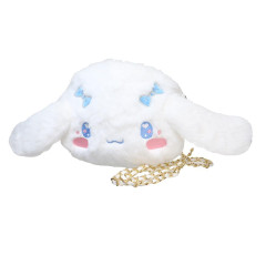 Japan Sanrio Face Pochette Shoulder Bag - Cinnamoroll / Fluffy Heart Eyes