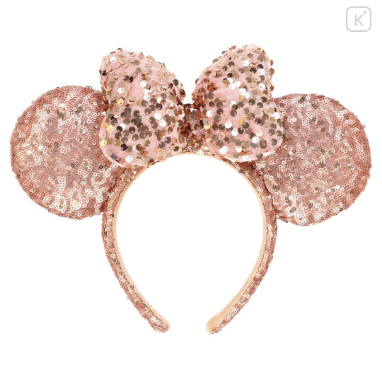 Japan Tokyo Disney Resort Glitter Headband - Minnie Mouse / Sequin Rose Gold - 1