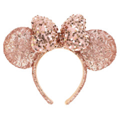 Japan Tokyo Disney Resort Glitter Headband - Minnie Mouse / Sequin Rose Gold