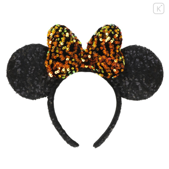 Japan Tokyo Disney Resort Glitter Headband - Minnie Mouse / Sequin Black Orange Gradient - 1