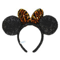 Japan Tokyo Disney Resort Glitter Headband - Minnie Mouse / Sequin Black Orange Gradient - 2