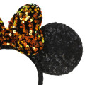 Japan Tokyo Disney Resort Glitter Headband - Minnie Mouse / Sequin Black Orange Gradient - 3