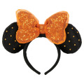 Japan Tokyo Disney Resort Glitter Headband - Minnie Mouse : Sequin Black Orange - 1
