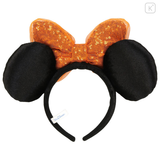 Japan Tokyo Disney Resort Glitter Headband - Minnie Mouse : Sequin Black Orange - 2