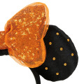 Japan Tokyo Disney Resort Glitter Headband - Minnie Mouse : Sequin Black Orange - 3