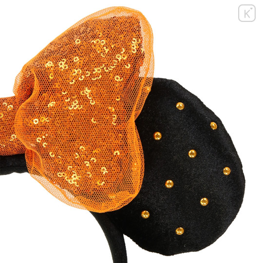 Japan Tokyo Disney Resort Glitter Headband - Minnie Mouse : Sequin Black Orange - 5