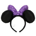 Japan Tokyo Disney Resort Glitter Headband - Minnie Mouse / Sequin Black Purple - 2