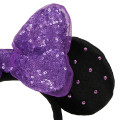 Japan Tokyo Disney Resort Glitter Headband - Minnie Mouse / Sequin Black Purple - 3