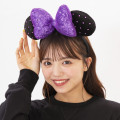 Japan Tokyo Disney Resort Glitter Headband - Minnie Mouse / Sequin Black Purple - 6