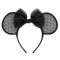 Japan Tokyo Disney Resort Glitter Headband - Minnie Mouse / Black See-Through - 1