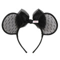 Japan Tokyo Disney Resort Glitter Headband - Minnie Mouse / Black See-Through - 2