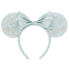 Japan Tokyo Disney Resort Glitter Headband - Minnie Mouse / Sequin Pale Blue Green