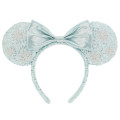 Japan Tokyo Disney Resort Glitter Headband - Minnie Mouse / Sequin Pale Blue Green - 1