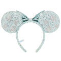 Japan Tokyo Disney Resort Glitter Headband - Minnie Mouse / Sequin Pale Blue Green - 2