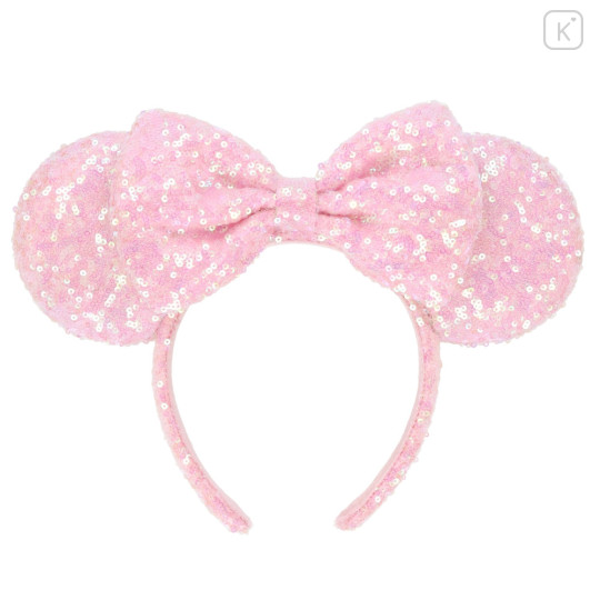 Japan Tokyo Disney Resort Glitter Headband - Minnie Mouse / Sequin Pale Pink - 1