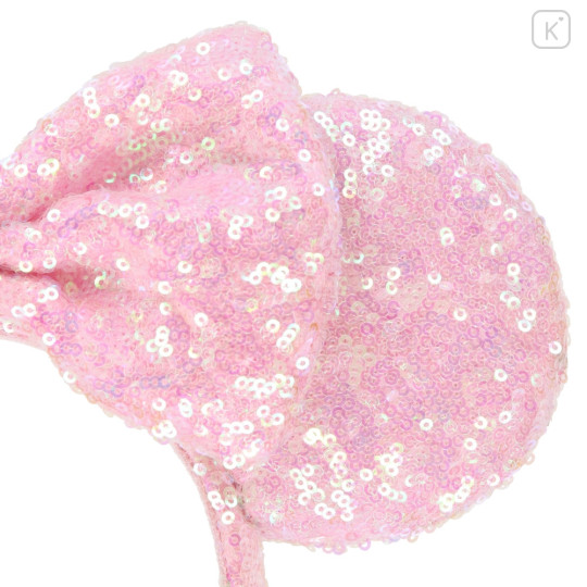 Japan Tokyo Disney Resort Glitter Headband - Minnie Mouse / Sequin Pale Pink - 3