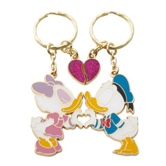 Japan Tokyo Disney Resort Metal Keychain Set - Daisy Duck & Donald Duck / Kiss Love