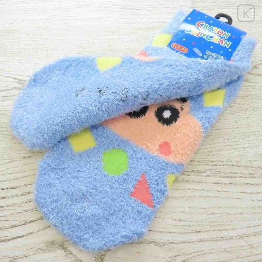 Japan Crayon Shin-chan Fluffy Socks - Shinnosuke Nohara / Blue - 2